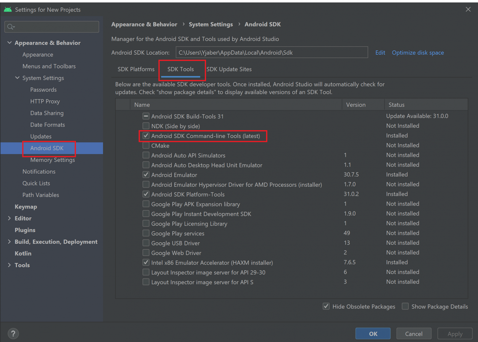 android studio sdk manager does not start